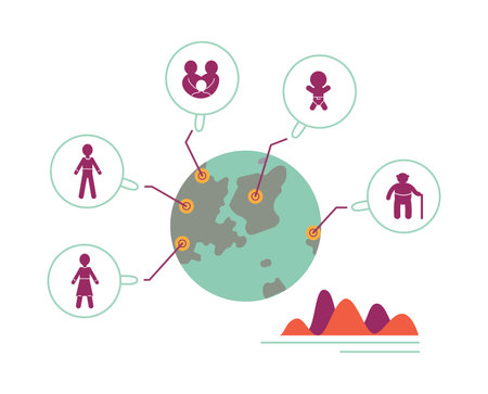 Global population distribution vector illustrationのイラスト素材