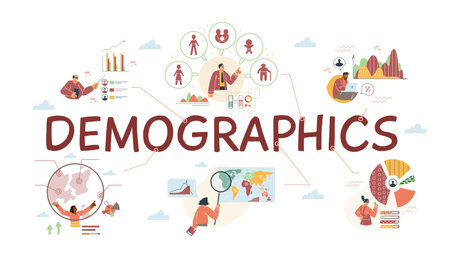 Comprehensive demographic study vector setのイラスト素材