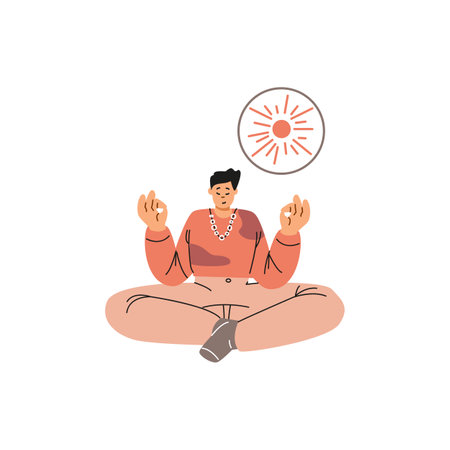 Meditation for inner peace vector illustrationのイラスト素材