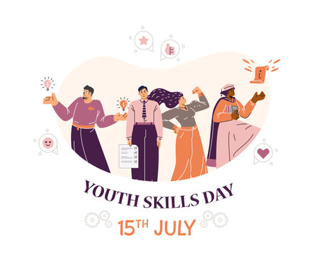 Youth Skills Day diversity vector illustrationのイラスト素材