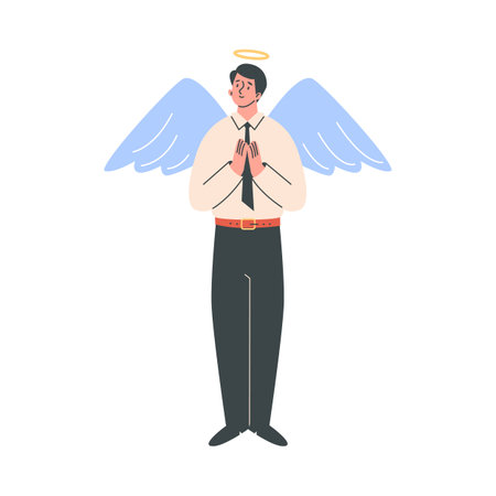 Vector illustration of a good character, business angel.のイラスト素材