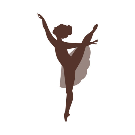 Childrens ballet pose. Icon on isolated background. Vector illustration.のイラスト素材