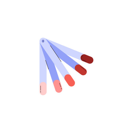 Palette of nail polishes for manicure and pedicure, vector illustrationのイラスト素材