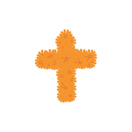Holiday "Day of the Dead" in a vector illustration with an cross made of marigoldsのイラスト素材