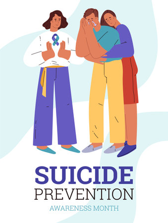 Poster design for World Suicide Prevention Day. Flat style.のイラスト素材