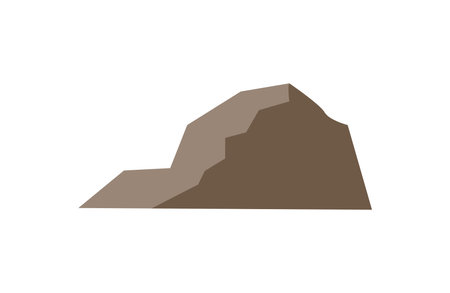 Vector element of a large gray cobblestone with a rocky surface on a white backgroundのイラスト素材