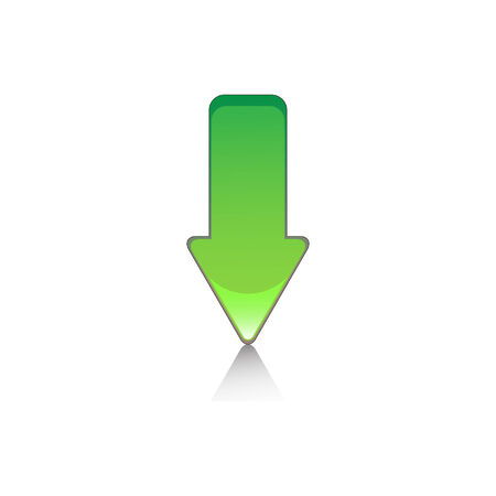 downloads green icon のイラスト素材