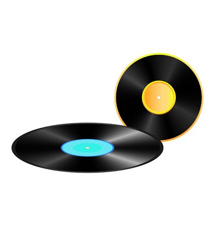 old vinyl disc のイラスト素材