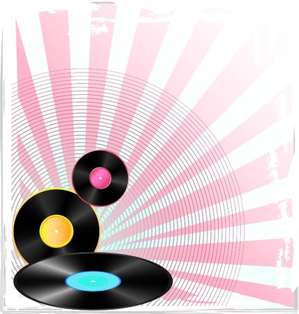 background with old vinyl disc のイラスト素材