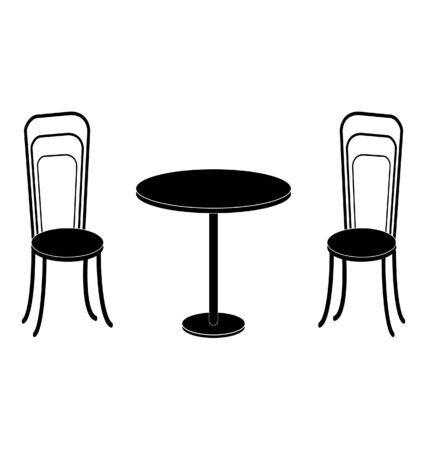 table with two chairs のイラスト素材