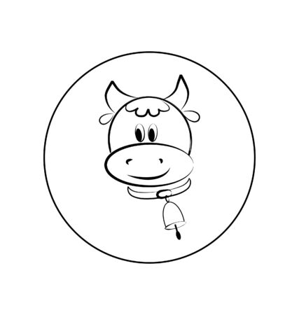 black cow iconのイラスト素材