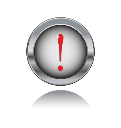 metal button with red exclamation sign のイラスト素材