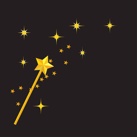magic wand with black background のイラスト素材