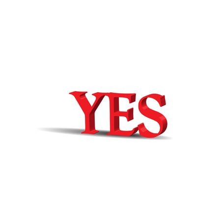 3D YES Word のイラスト素材