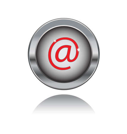 metal button with email symbolのイラスト素材