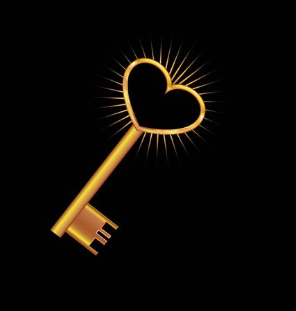 Golden key opens the heartのイラスト素材