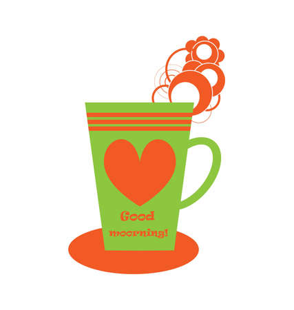  cup and with coffee. White backgroundのイラスト素材