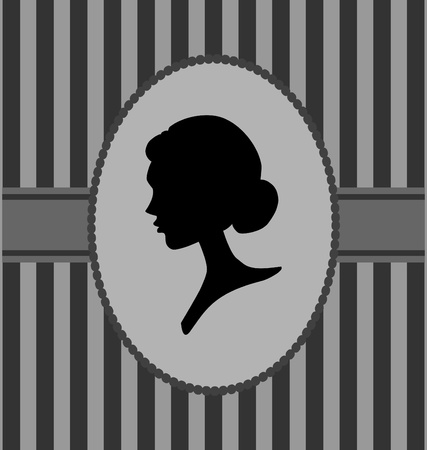 Woman portrait silhouetteのイラスト素材