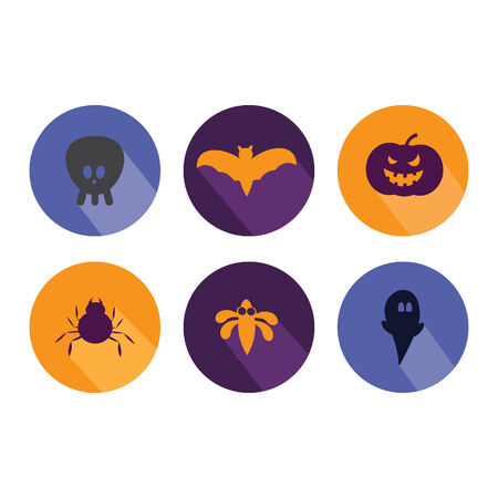 Halloween flat icons,のイラスト素材
