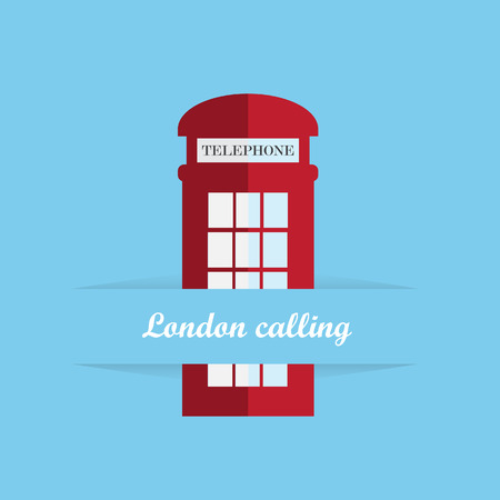 Red britain telephone boxのイラスト素材