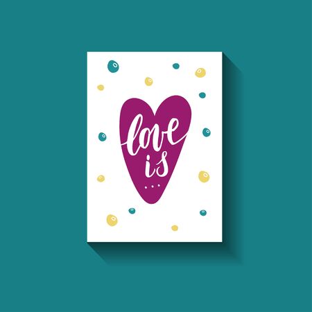 Love hand written phrase with decor elements for prints on card.のイラスト素材