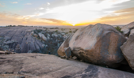 Enchanted Rock, State Natural Area, Texas, park, Loop Trail is approximately 4 mailsSummit Trail climbs 425 feet in 0 6 milesの写真素材