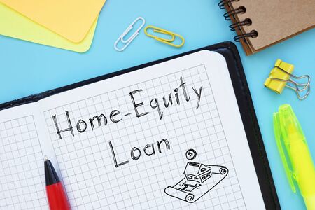 Business concept about Home-Equity Loan with sign on the page.の写真素材