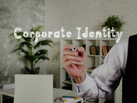 Conceptual photo about Corporate Identity with handwritten text.の写真素材