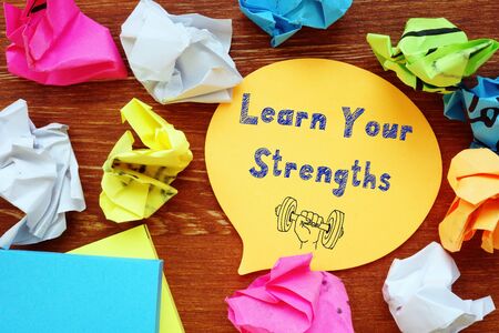 Learn Your Strengths inscription on the sheet.