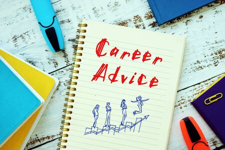 Career Advice inscription on the page.の写真素材