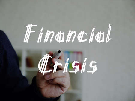 Business concept meaning Financial Crisis with inscription on the page.の写真素材