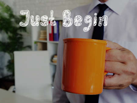 Just Begin phrase on the sheet.の写真素材