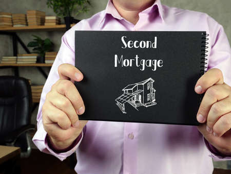 Financial concept about Second Mortgage with phrase on the sheet.