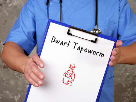 Medical concept about Dwarf Tapeworm  with inscription on the sheet.