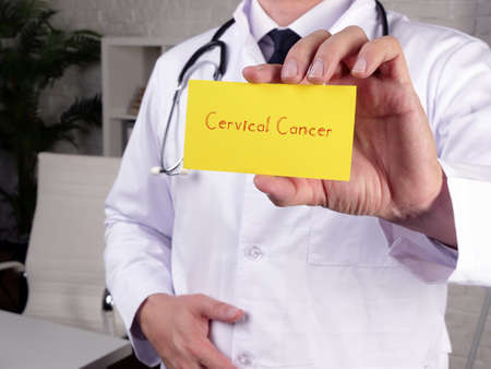 Health care concept meaning Cervical Cancer  with sign on the piece of paper.の写真素材