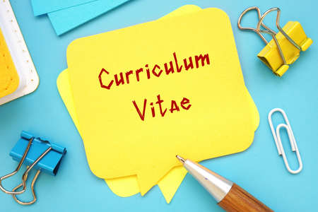 Conceptual photo about Curriculum Vitae with handwritten text.の写真素材