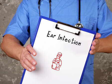 Conceptual photo about Ear Infection  with handwritten text.