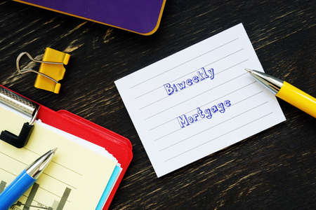 Business concept meaning Biweekly Mortgage with inscription on the page.の写真素材
