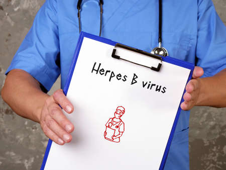 Health care concept meaning Herpes B virus with phrase on the pageの写真素材