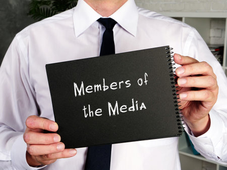 Juridical concept meaning Members of the Media with sign on the piece of paper.の写真素材