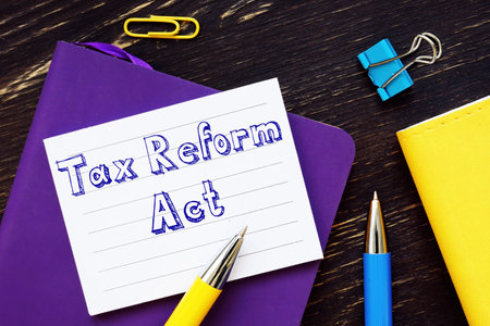 Financial concept meaning Tax Reform Act with phrase on the piece of paper.の写真素材
