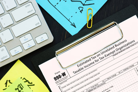 Form 990-W Estimated Tax on Unrelated Business Taxable Income for Tax-Exempt Organizationsの写真素材