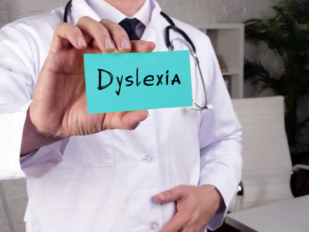 Conceptual photo about Dyslexia with written phrase.の写真素材