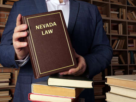 NEVADA LAW inscription on the book. Nevada residents are subject to Nevada state and US federal laws