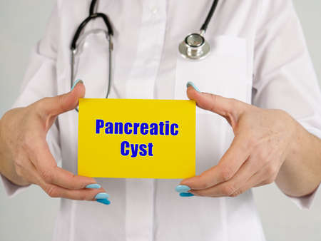 Healthcare concept about Pancreatic Cyst with phrase on the piece of paper.