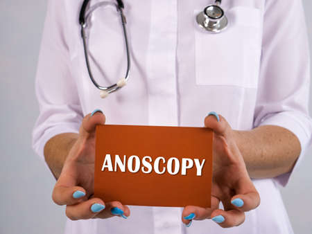 Medical concept about ANOSCOPY with phrase on the page.の写真素材