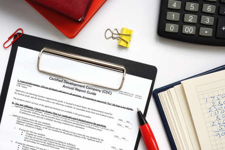 SBA form 1253 Certified Development Company (CDC) Annual Report Guideの写真素材