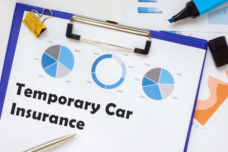Financial concept meaning Temporary Car Insurance with inscription on the page.