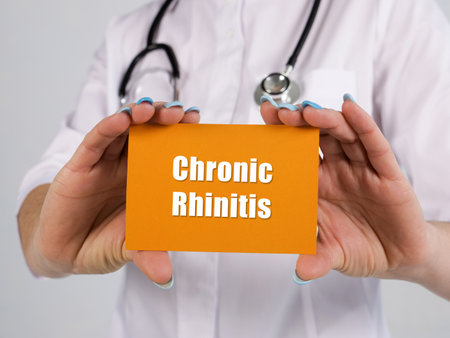 Healthcare concept about Chronic Rhinitis with sign on the piece of paper.の写真素材