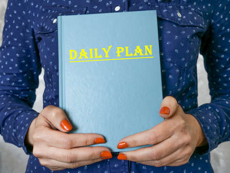 DAILY PLAN phrase on the page.の写真素材